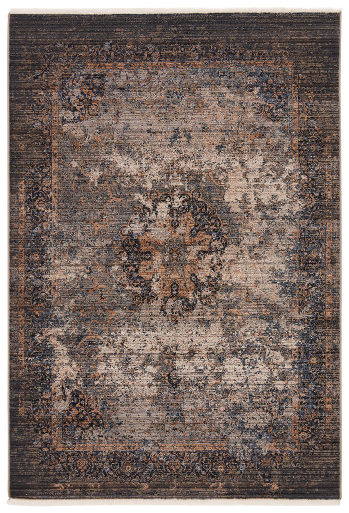 Jaipur Living Zefira Enyo Medallion Taupe / Blue 5' x 8' Rug