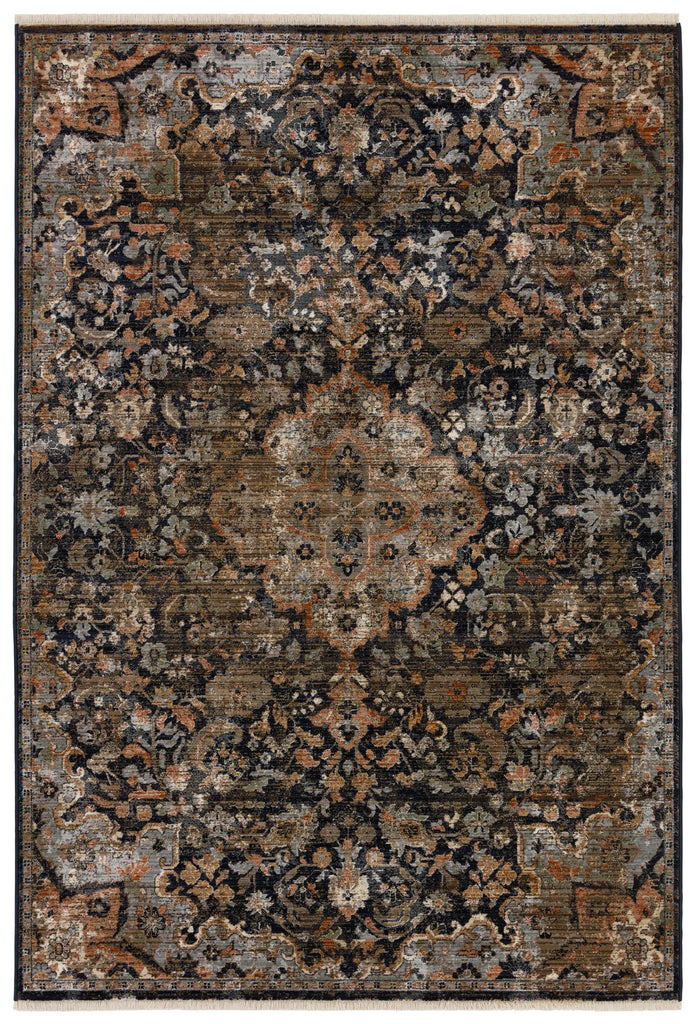 Jaipur Living Zefira Amena Medallion Dark Navy / Gray 5' x 8' Rug