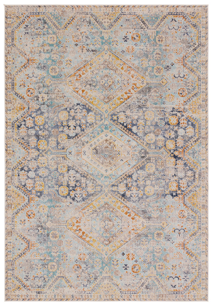 Vibe By Jaipur Living Marquess Indoor/Outdoor Medallion Blue/ Orange Area Rug (5'X8')