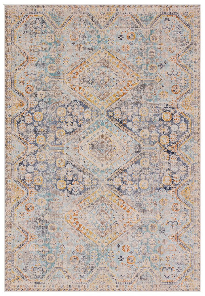 Vibe By Jaipur Living Marquess Indoor/Outdoor Medallion Blue/ Orange Runner Rug (3'X8')