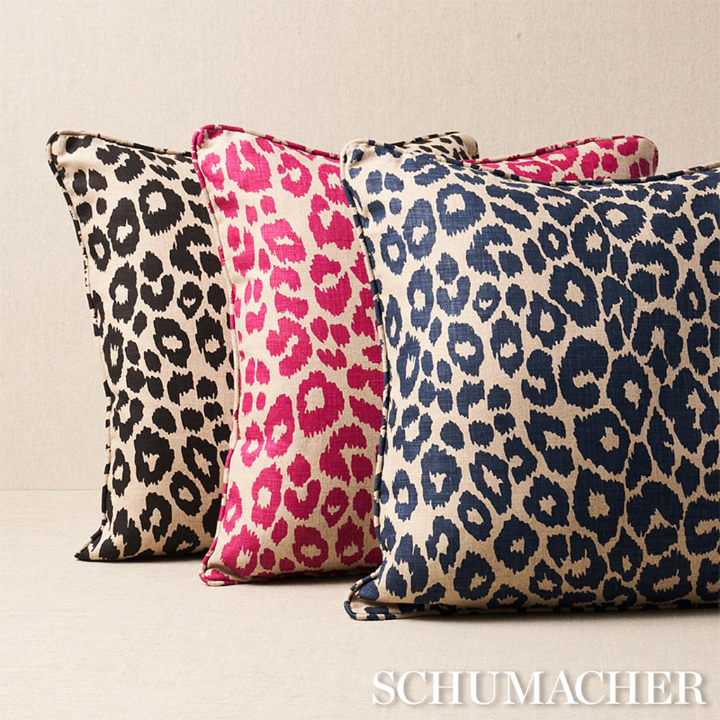 Schumacher Iconic Leopard Ink/Natural 18" x 18" Pillow