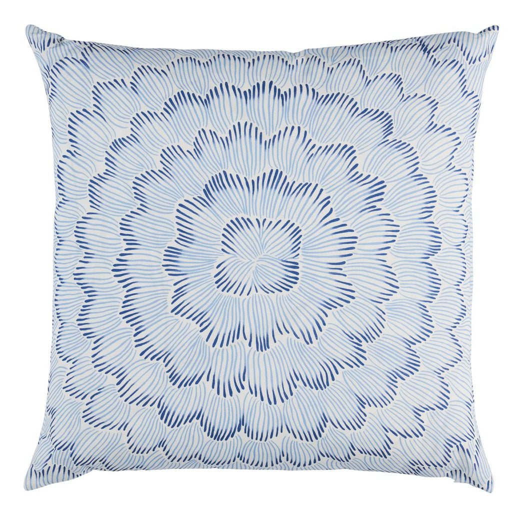 Schumacher Feather Bloom Two Blues 24" x 24" Pillow