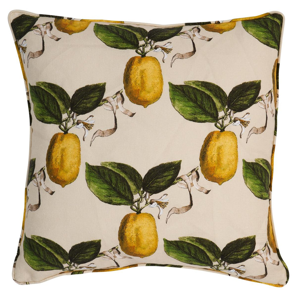 Schumacher Le Citron Natural 20" x 20" Pillow