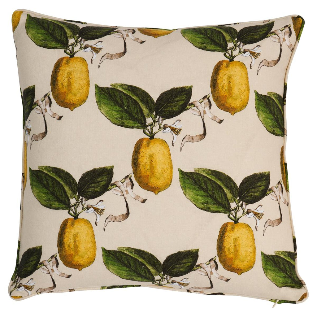 Schumacher Le Citron Natural 20" x 20" Pillow