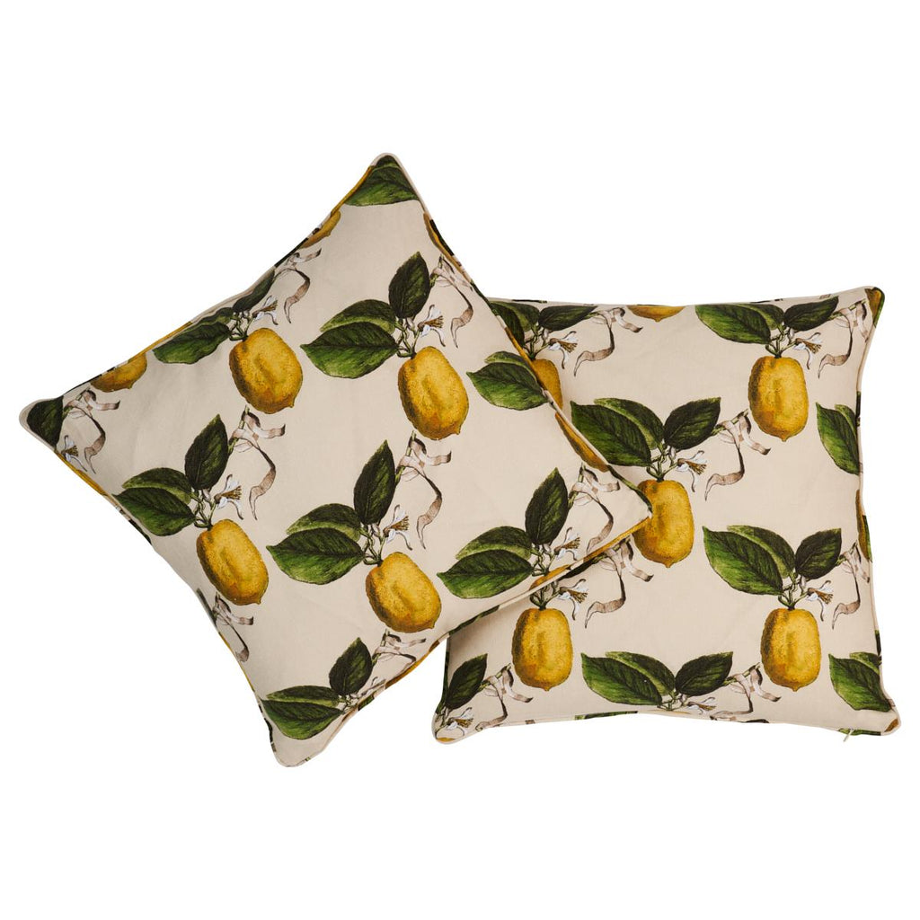 Schumacher Le Citron Natural 20" x 20" Pillow