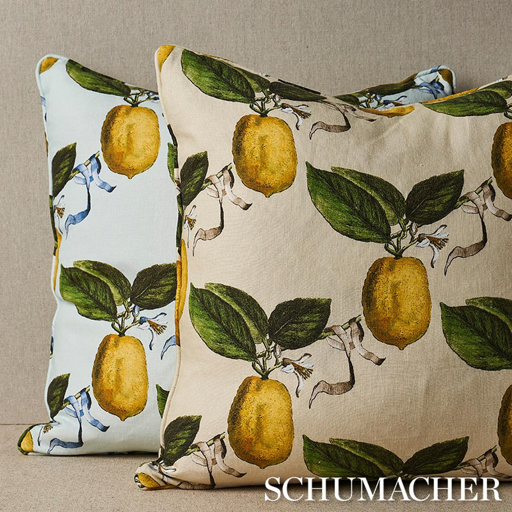 Schumacher Le Citron Natural 20" x 20" Pillow