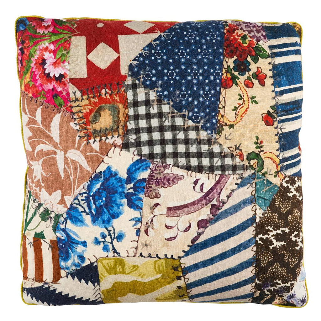 Schumacher Hotch Potch Crazy Quilt Document 18" x 18" Pillow