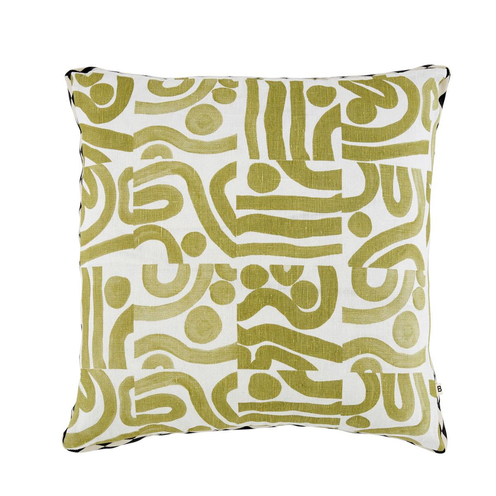 Schumacher Ocean Khaki 20" x 20" Pillow