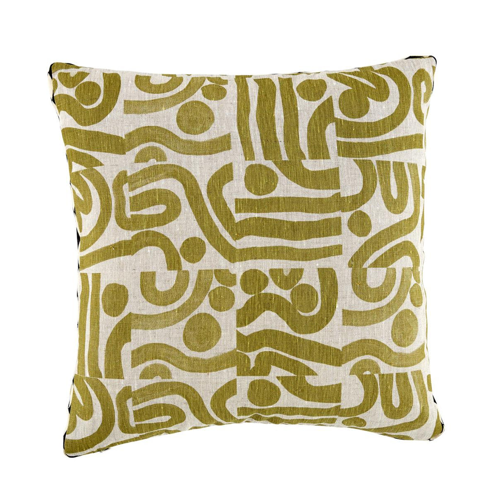 Schumacher Ocean Khaki 20" x 20" Pillow