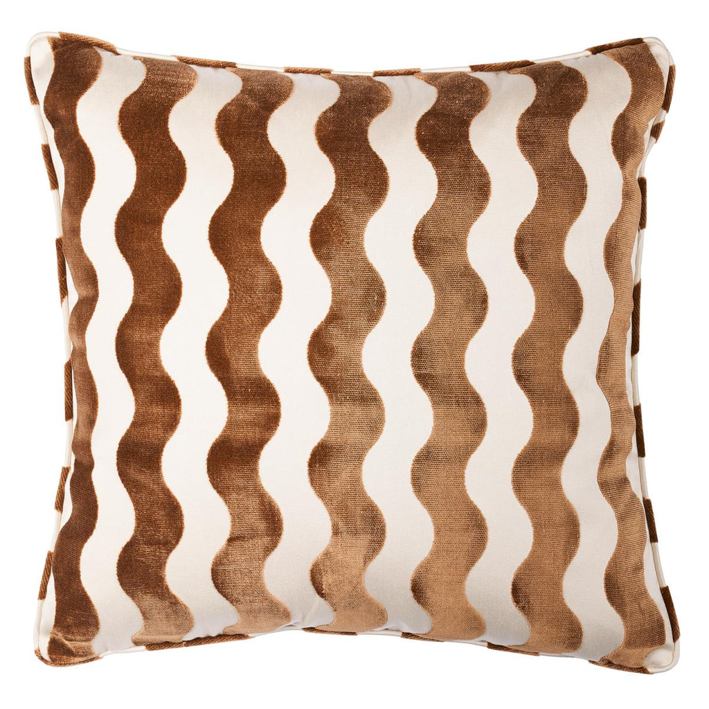 Schumacher The Wave Camel 20" x 20" Pillow