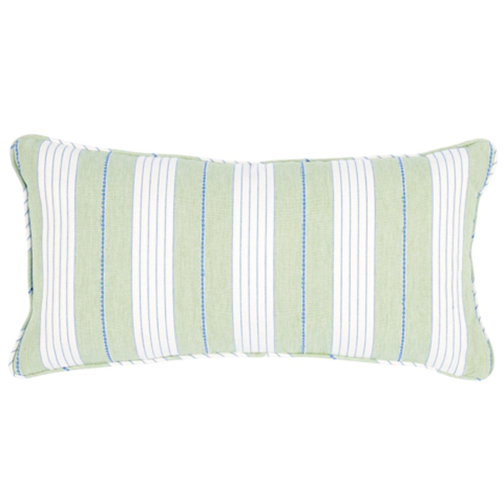 Schumacher Audrey Stripe Green 24" x 12" Pillow