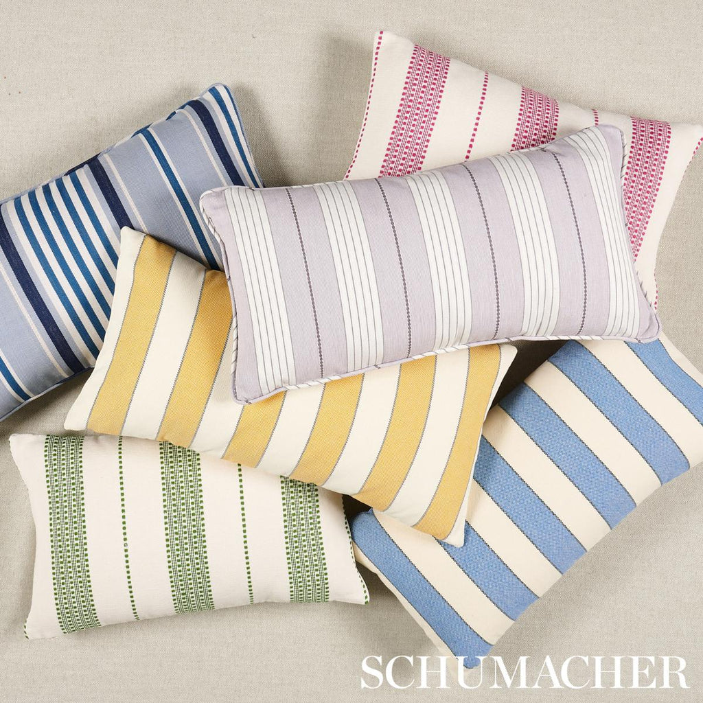 Schumacher Audrey Stripe Green 24" x 12" Pillow
