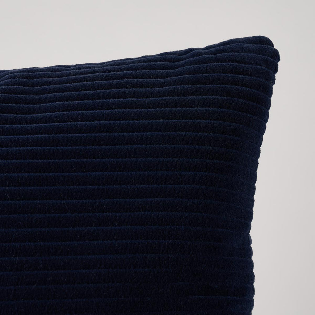 Schumacher Wyatt Corduroy Navy 18" x 18" Pillow