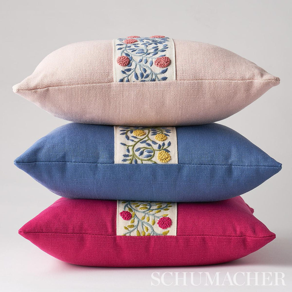 Schumacher Ashoka Magenta & Leaf 18" x 18" Pillow