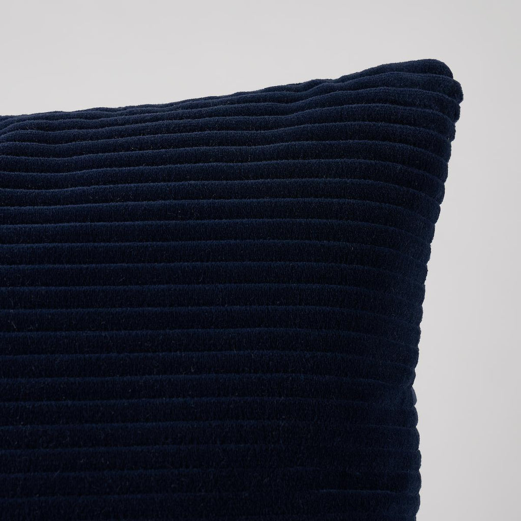 Schumacher Wyatt Corduroy Navy 20" x 20" Pillow