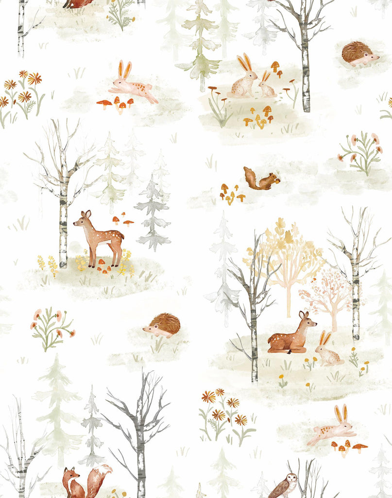 RoomMates Clara Jean Woodland Scene neutral Wallpaper