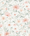 Roommates Flower Market Peel And Stick Pink/Jade Wallpaper