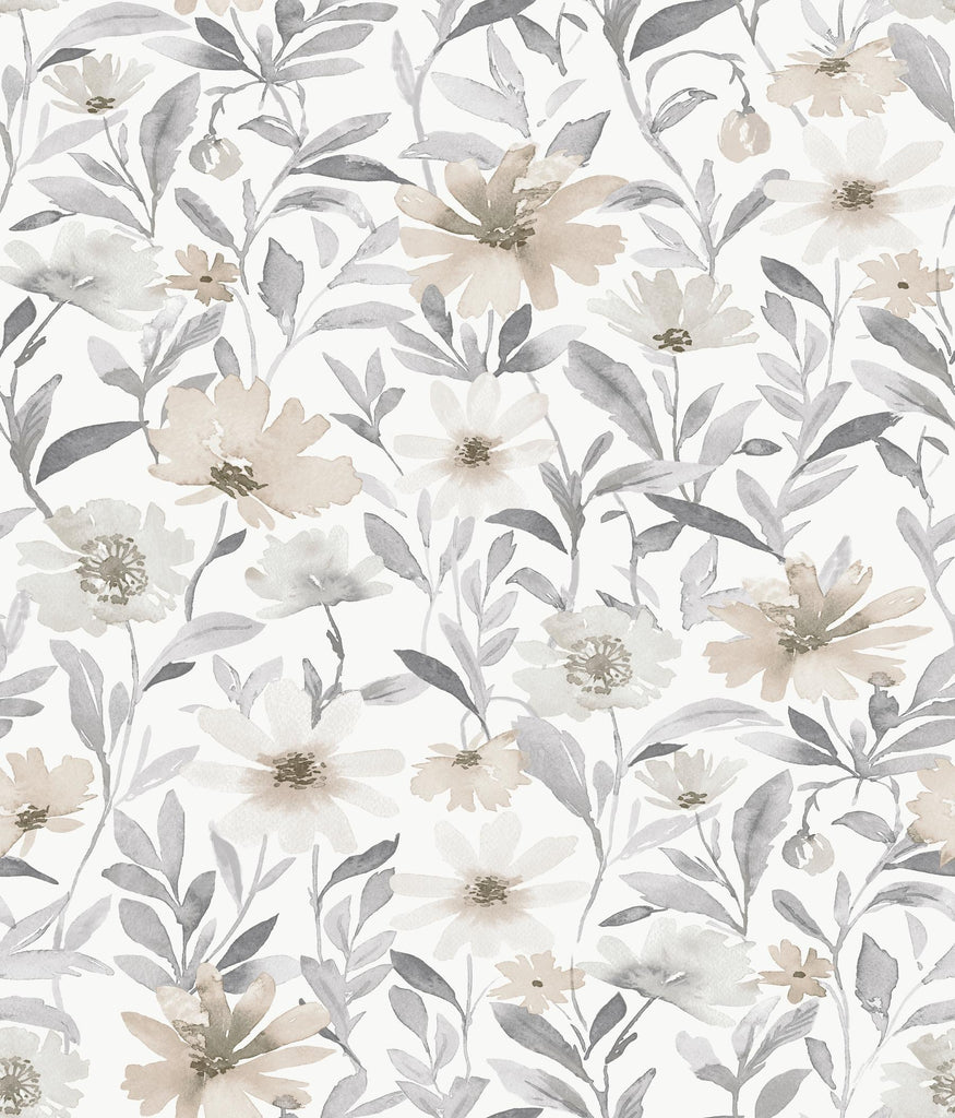 RoomMates Flower Market Peel & Stick neutral Wallpaper