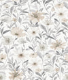 Roommates Flower Market Peel And Stick Neutral Wallpaper