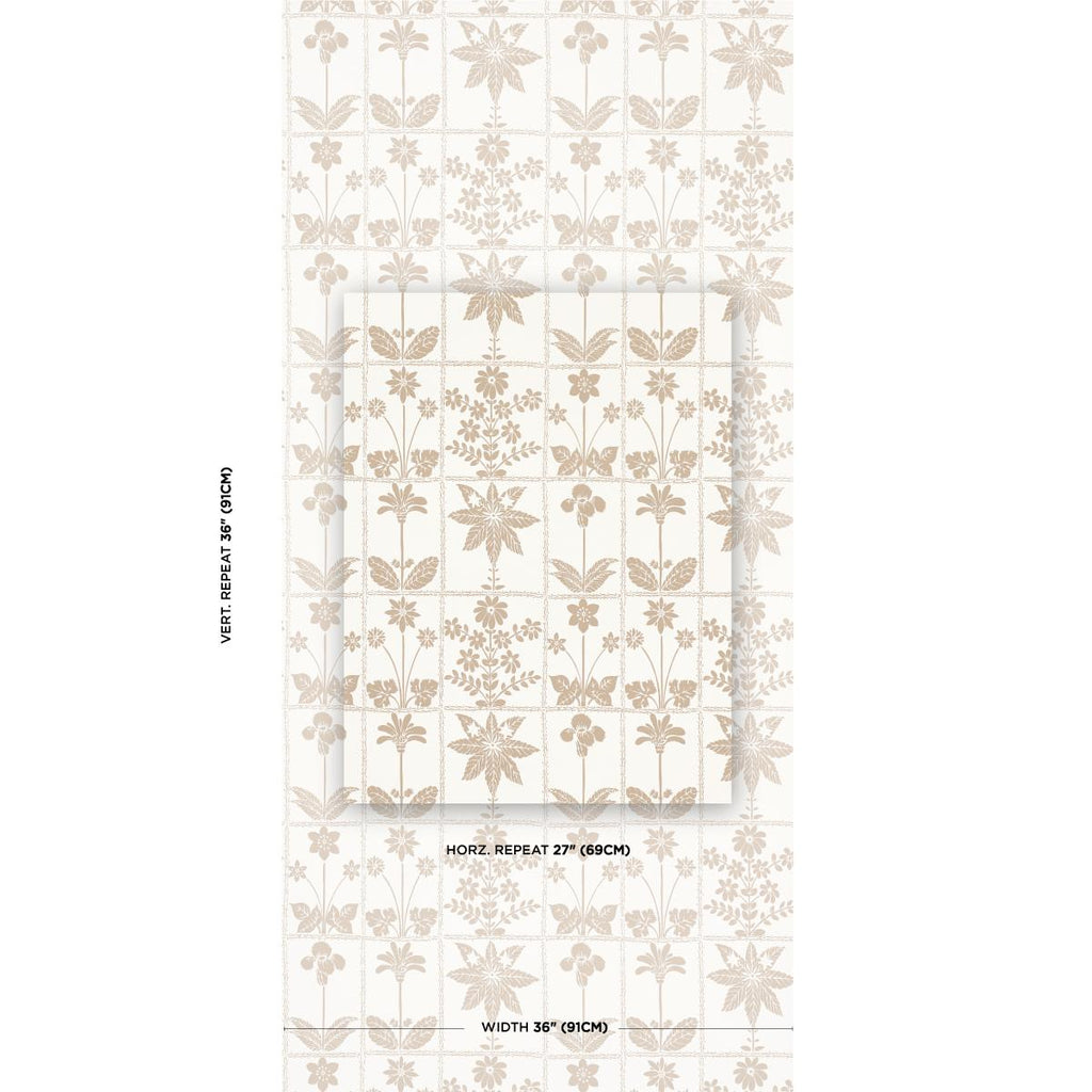 Schumacher Georgia Wildflowers Neutral Wallpaper