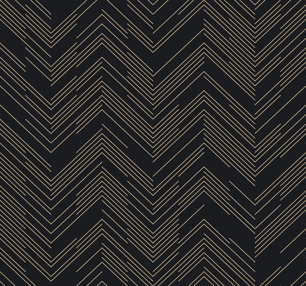 Antonina Vella Polished Chevron Black Wallpaper