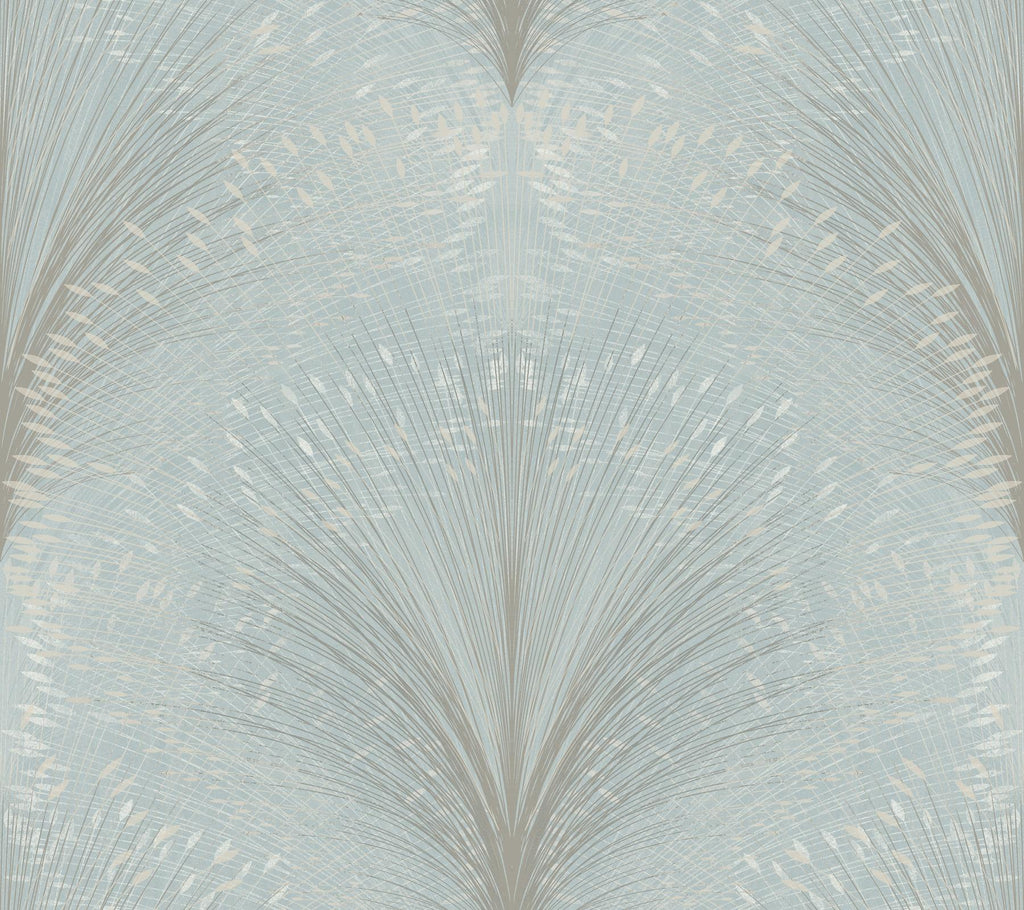 York Papyrus Plume Blue Wallpaper