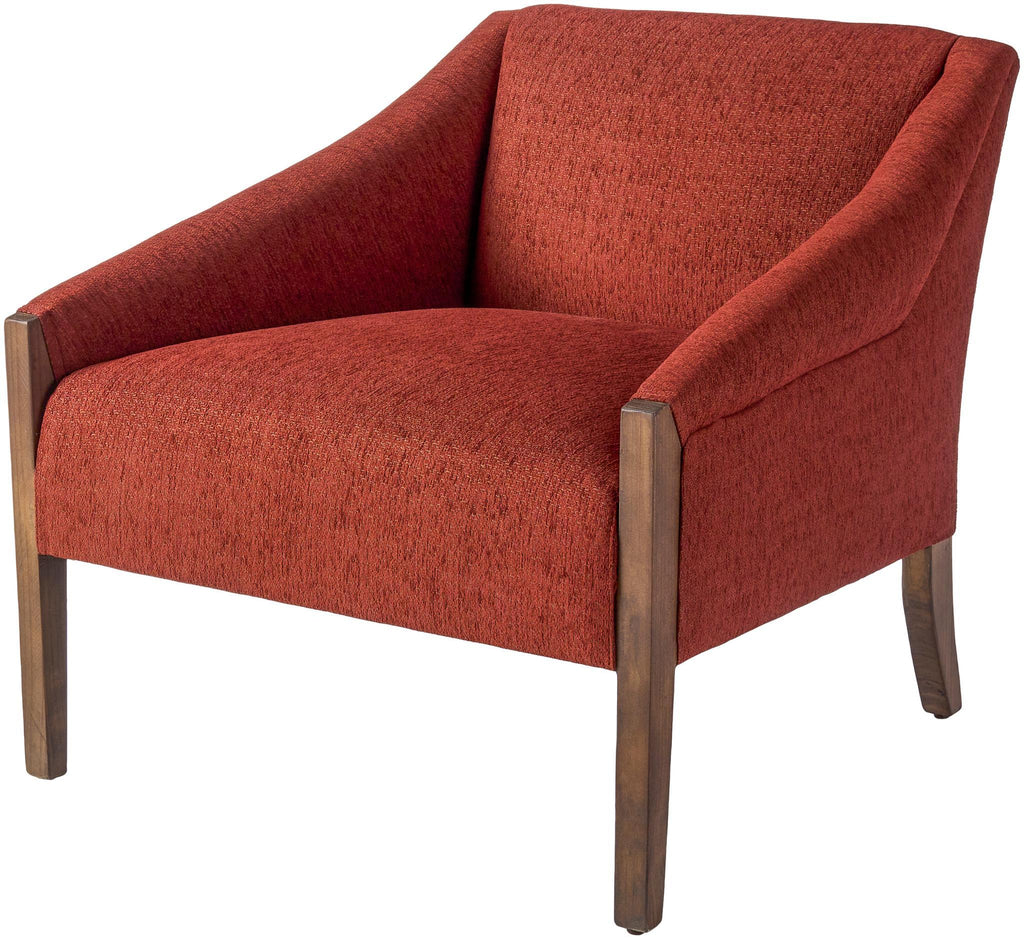 Surya Findlay FIN-003 Burnt Orange Wood 32"H x 30"W x 29"D Accent Chair