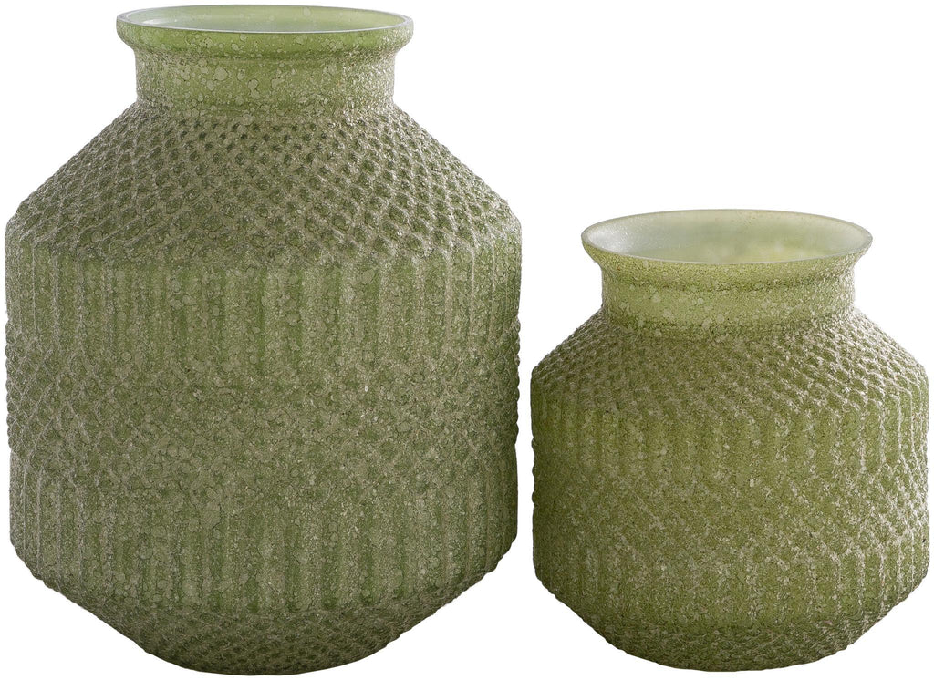 Surya Catalana CTA-002 Green 11"H x 9"W x 9"D, 8"H x 8"W x 8"D Decorative Accent