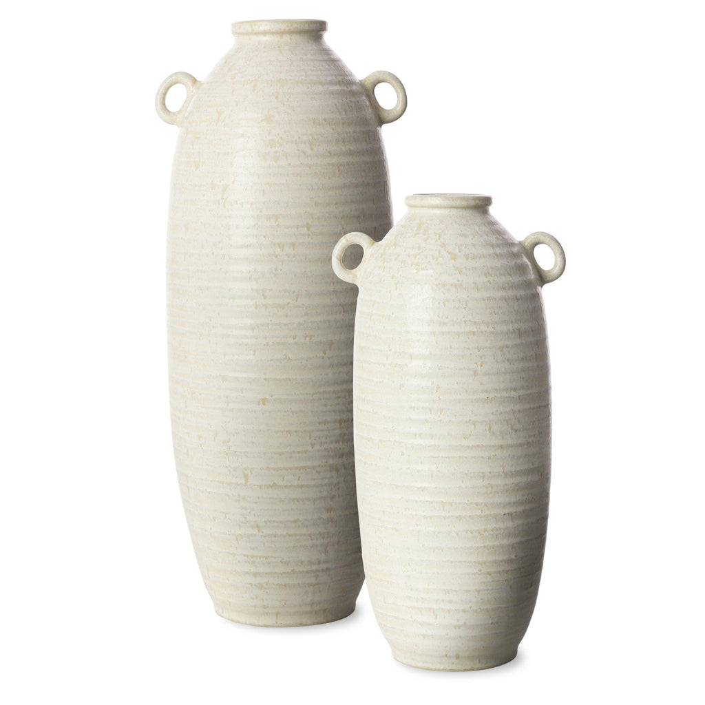 Surya Kushan KUH-001 Cream White 18"H x 7"W x 8"D, 14"H x 6"W x 7"D Decorative Accent