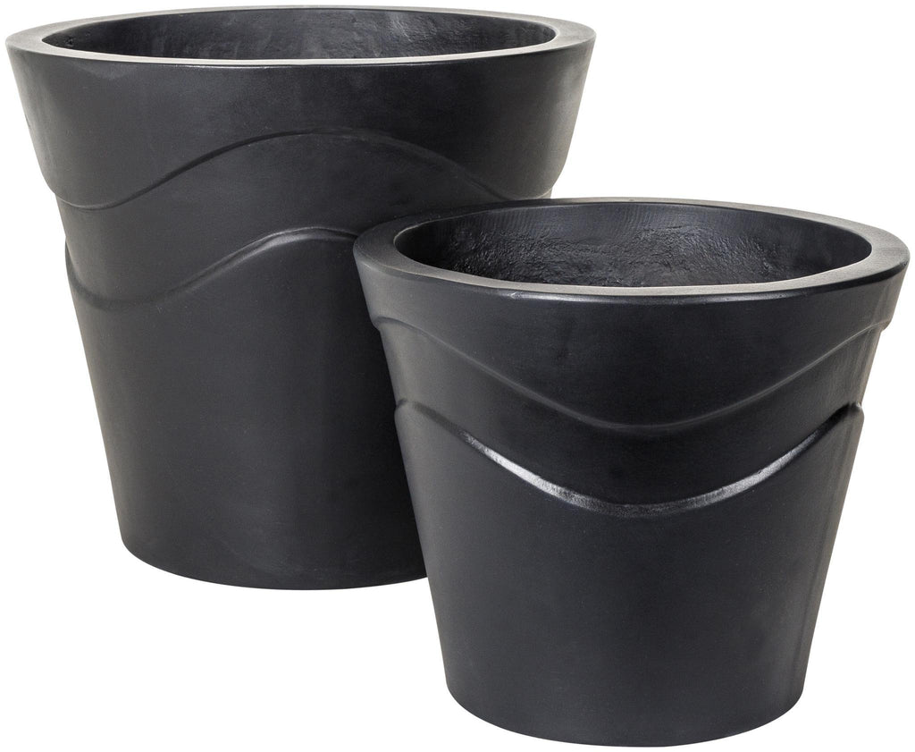 Surya Seastone SST-006 Black 16"H x 18"W x 18"D, 12"H x 14"W x 14"D Decorative Accent