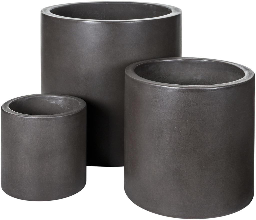 Surya Seastone SST-008 Charcoal 16"H x 16"W x 16"D, 12"H x 12"W x 12"D, 8"H x 8"W x 8"D Decorative Accent