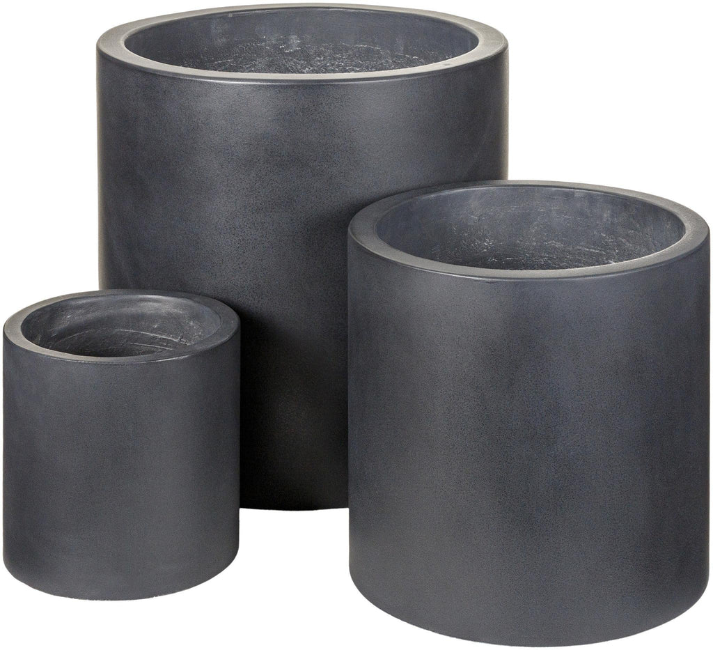 Surya Seastone SST-010 Black 16"H x 16"W x 16"D, 12"H x 12"W x 12"D, 8"H x 8"W x 8"D Decorative Accent