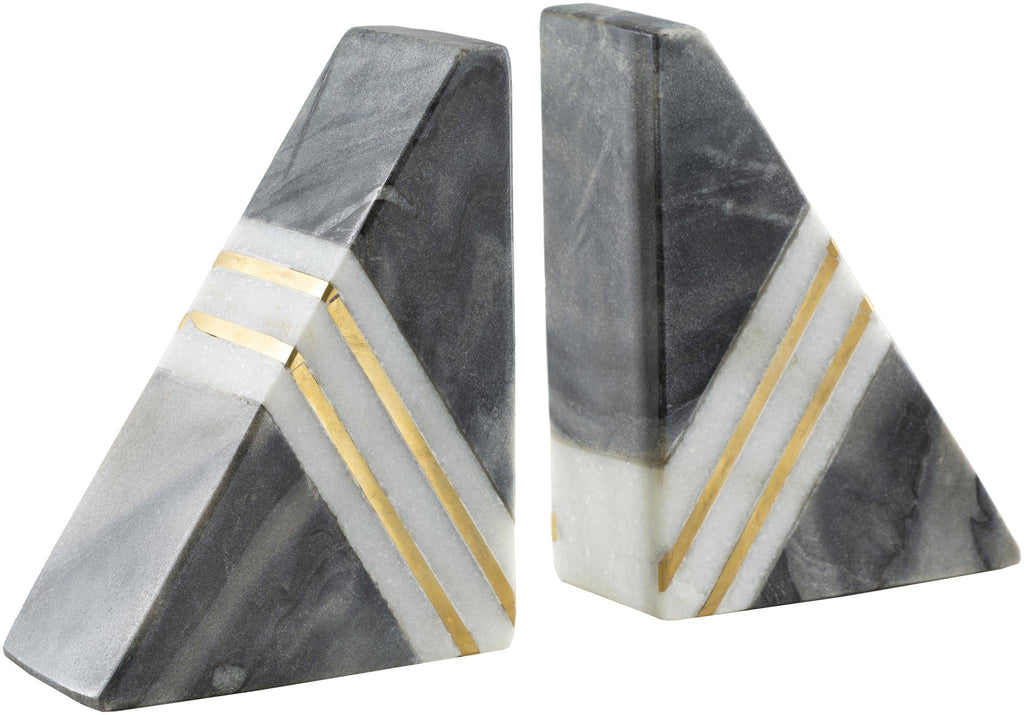 Surya Slate SAT-001 Gray White 6"H x 3"W x 5"D, 6"H x 3"W x 5"D Decorative Accent