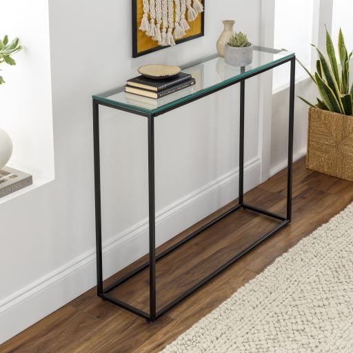 Surya Aryaa YAA-009 Black Clear 29"H x 34"W x 10"D Furniture