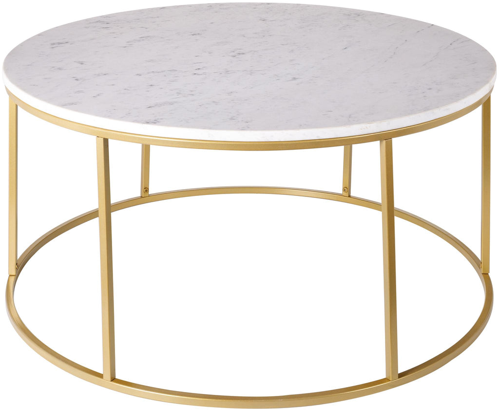 Surya Aryaa YAA-017 Gold White 18"H x 36"W x 36"D Furniture