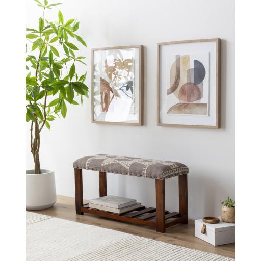 Surya Asmara RAM-002 Charcoal Light Beige 16"H x 34"W x 12"D Furniture