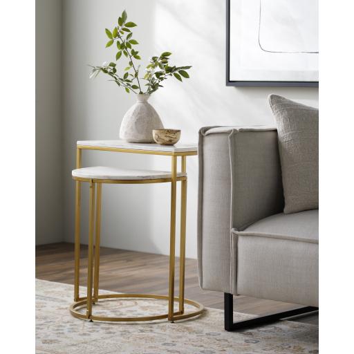 Surya Eastminster EIR-001 Metallic - Brass White 26"H x 14"W x 22"D, 22"H x 12"W x 18"D Furniture