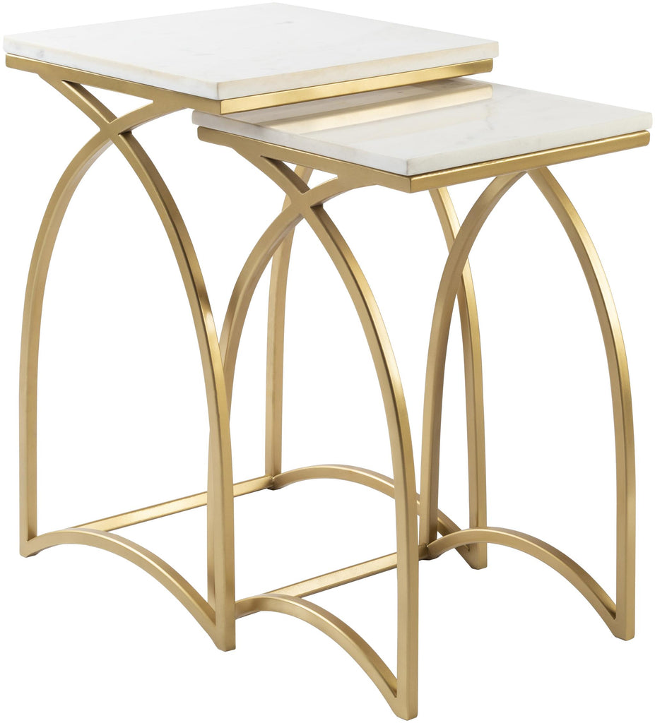 Surya Evana EAN-001 Gold White 22"H x 14"W x 14"D, 21"H x 12"W x 12"D Furniture