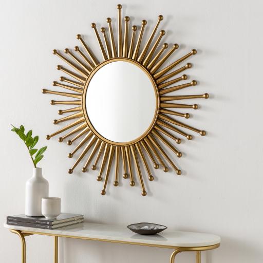 Surya Amon AMO-001 Gold 35"H x 35"W x 1"D Mirror