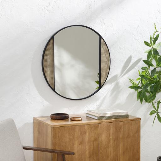 Surya Anassa ASN-004 Black 30"H x 30"W x 1"D Mirror