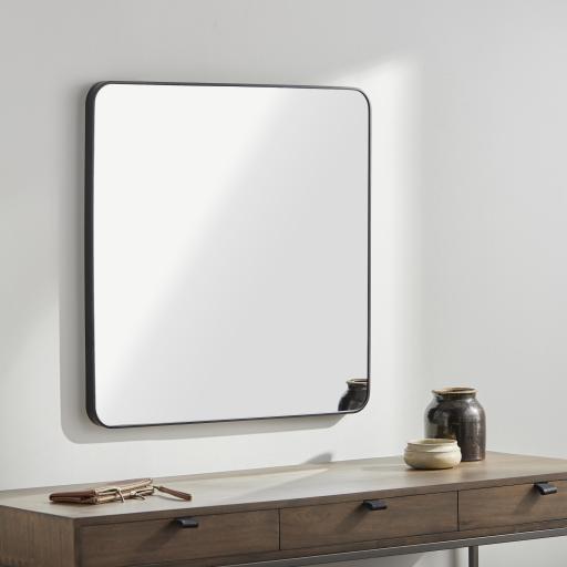 Surya Aranya RAY-031 Black 24"H x 24"W x 1"D Mirror