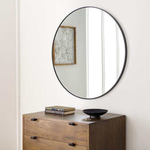 Surya Aranya RAY-038 Black 22"H x 22"W x 1"D Mirror