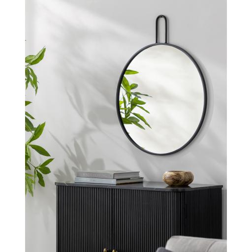 Surya Athanasia NHT-001 Black 30"H x 24"W x 1"D Mirror