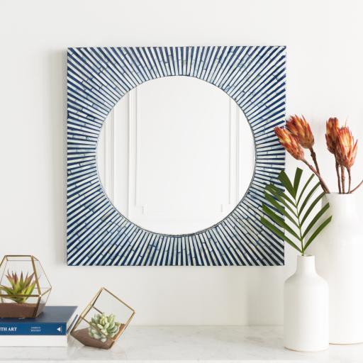 Surya Avondale AVD-001 Blue Ivory 24"H x 24"W x 1"D Mirror