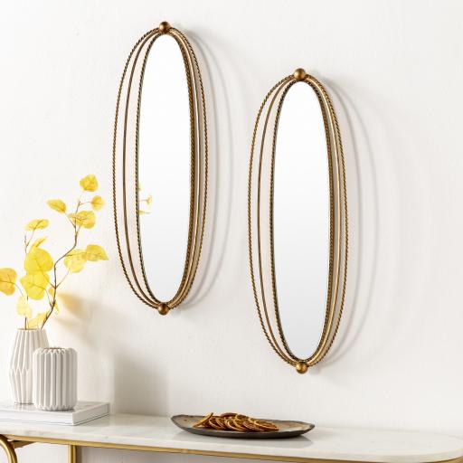 Surya Chasm CSM-001 Gold 25"H x 9"W x 2.3"D, 25"H x 9"W x 2.3"D Mirror