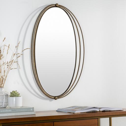 Surya Chasm CSM-003 Gold 30"H x 20"W Mirror