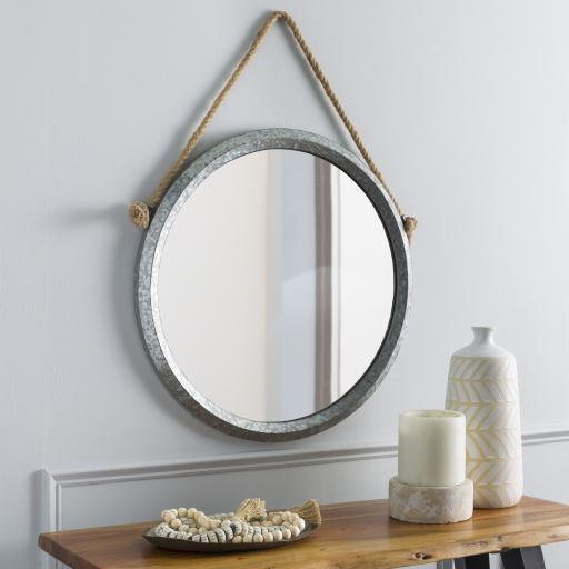 Surya Detroit DET-001 Metallic - Silver 30"H x 24"W Mirror