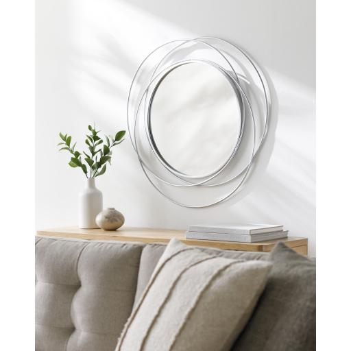 Surya Dixie DII-001 Metallic - Silver 24"H x 24"W x 1"D Mirror