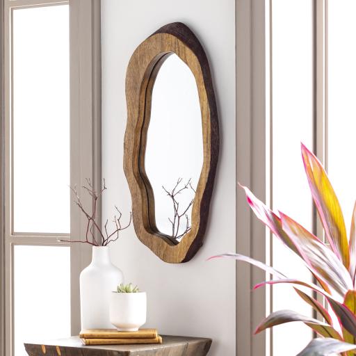 Surya Edge DGE-102 Brown 24"H x 12"W x 2"D Mirror