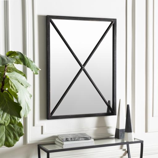 Surya Franklin FRA-001 Black 40"H x 30"W x 2"D Mirror